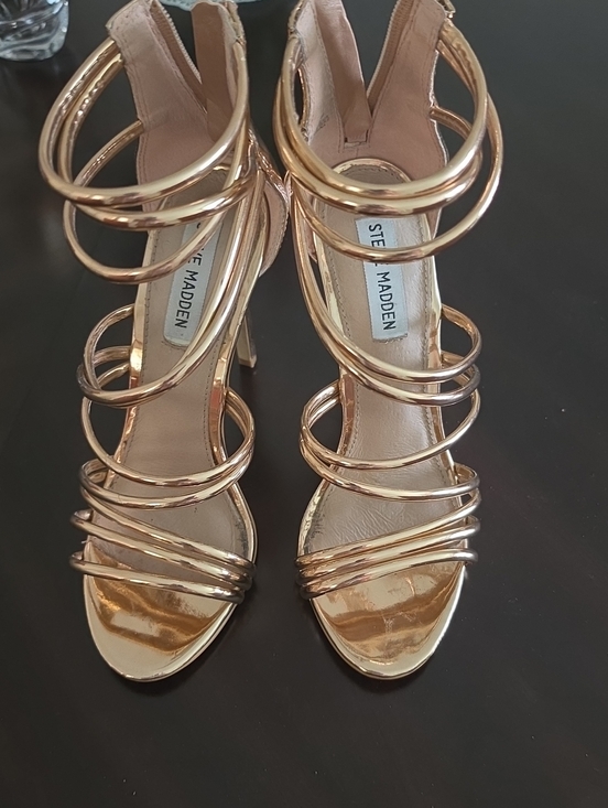 Steve Madden Shoes - Steve Madden Rose Gold Multi-Strap High Heel Sandals